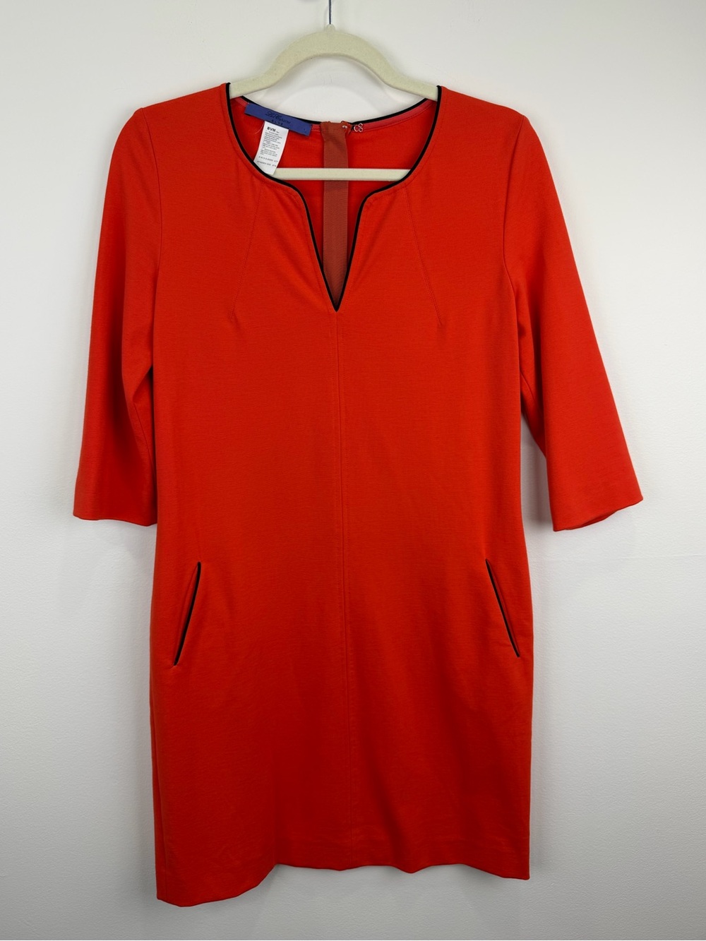 Les Copains Orange Knit Shift Dress IT 42 Designer Minimalist Chic